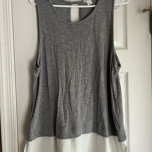 J Crew Gray and White Shear Sleeveless Women's Top size XL